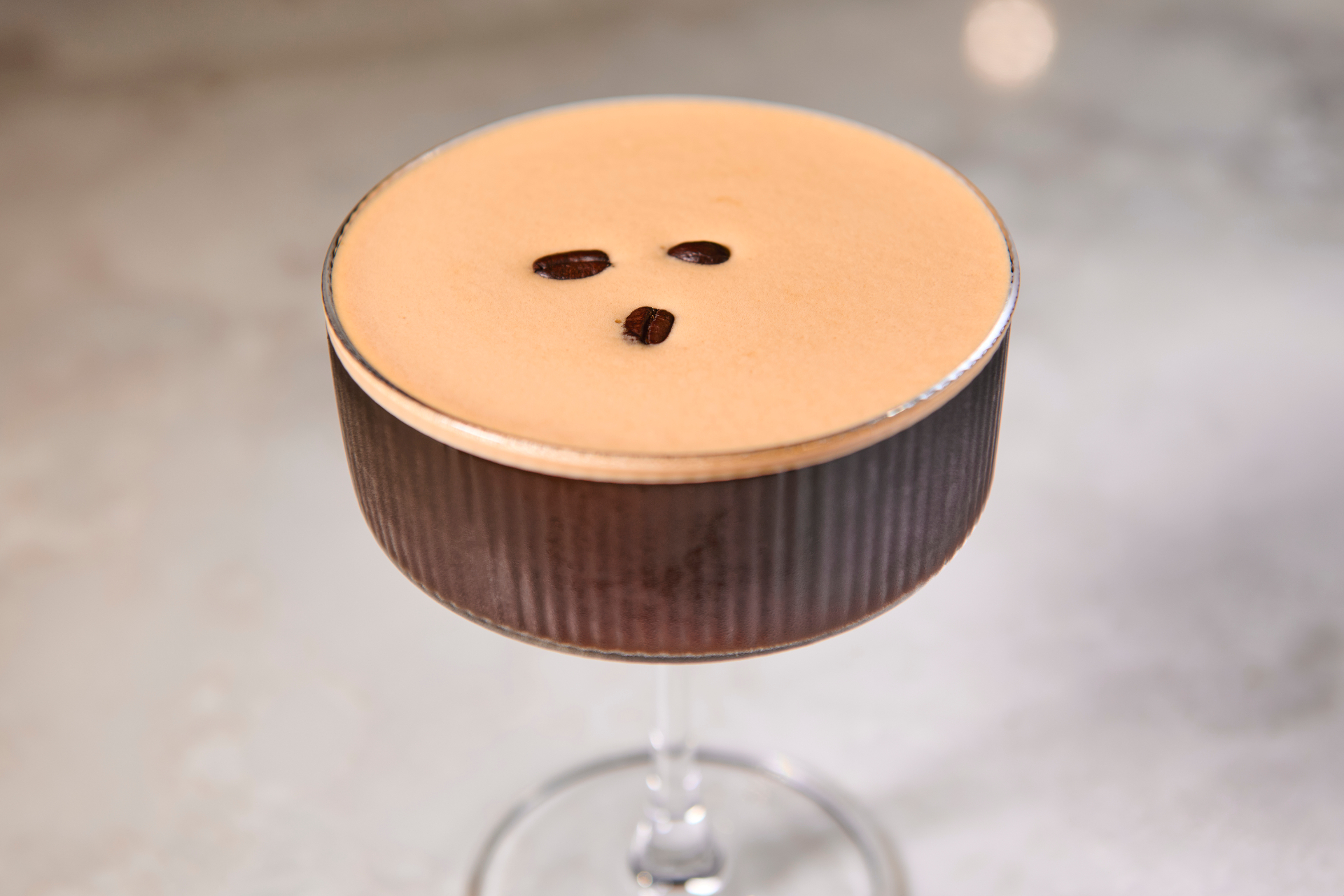 Espresso martini cocktail at Platinum Mic karaoke bar Brooklyn NYC