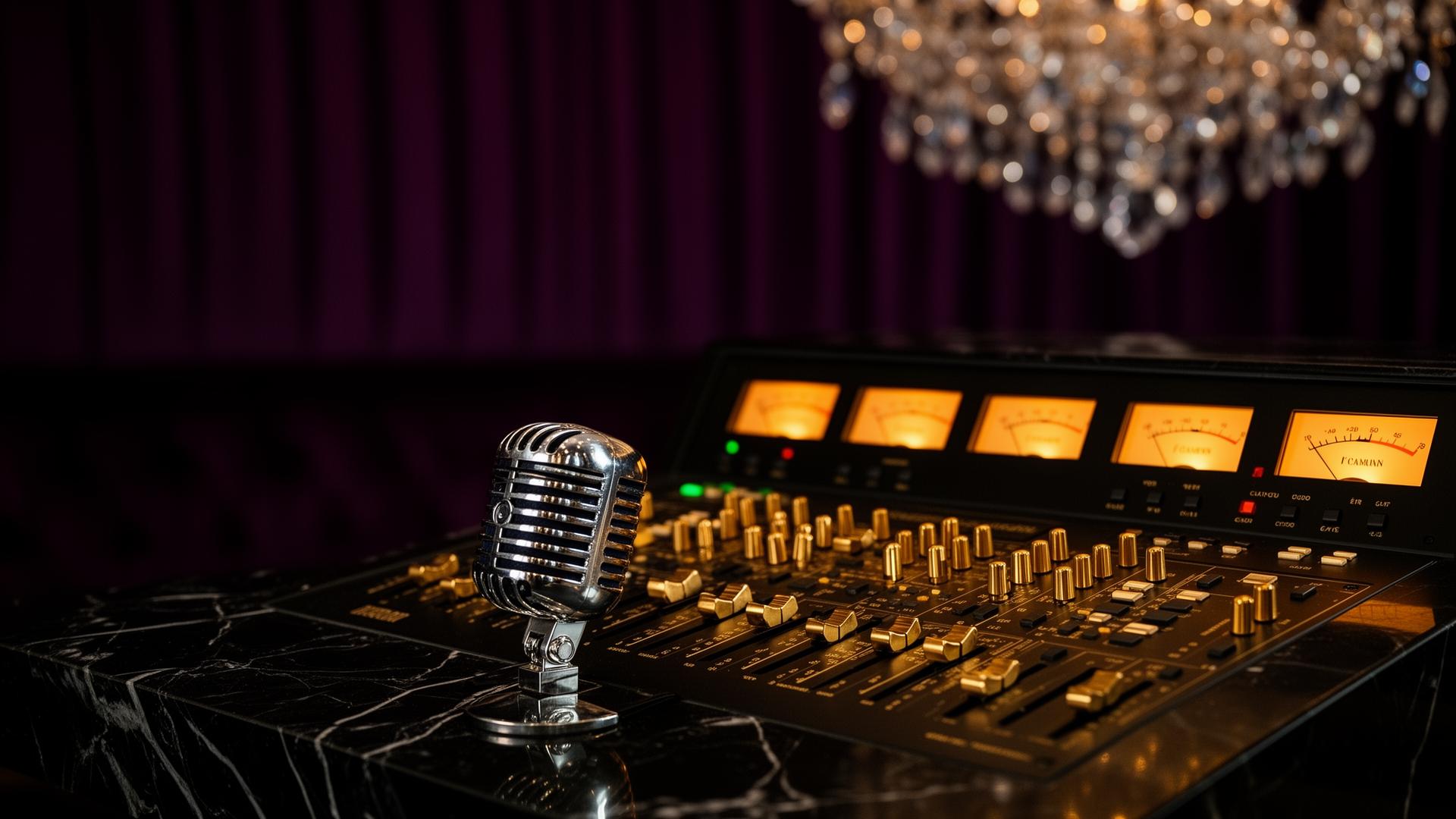 Luxury sound mixer and microphone for live performance